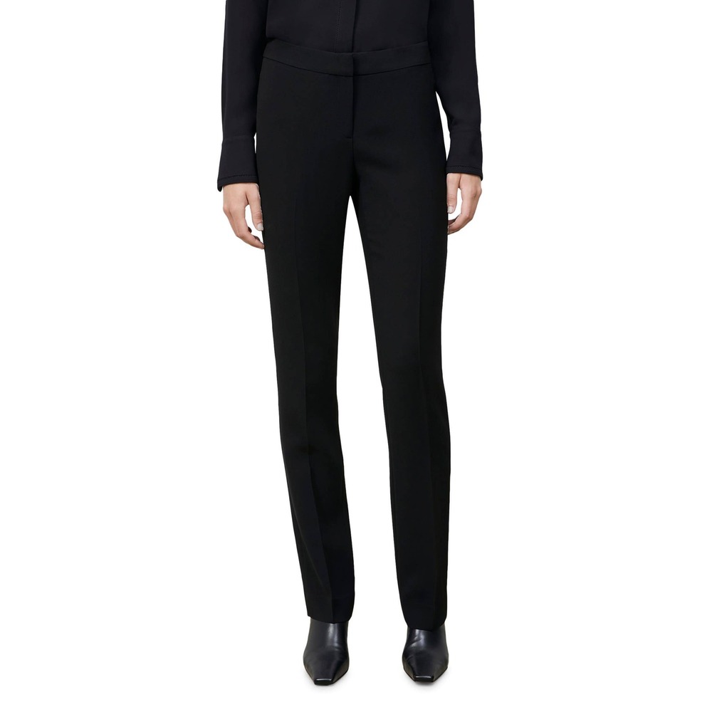 Lafayette 148 New York Barrow Black Virgin Wool Pants 4 Mid Rise